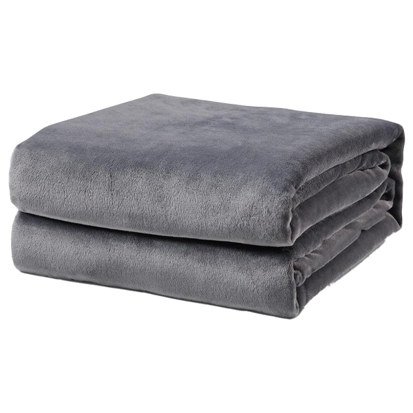 ****L'Baiet Throw Blanket 50In.x60In.- Grey Fleece