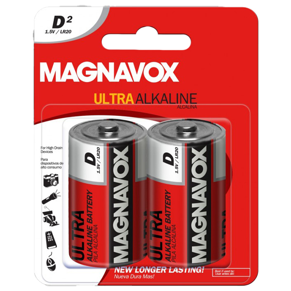 ****Magnavox D Alkaline Batteries 2pk