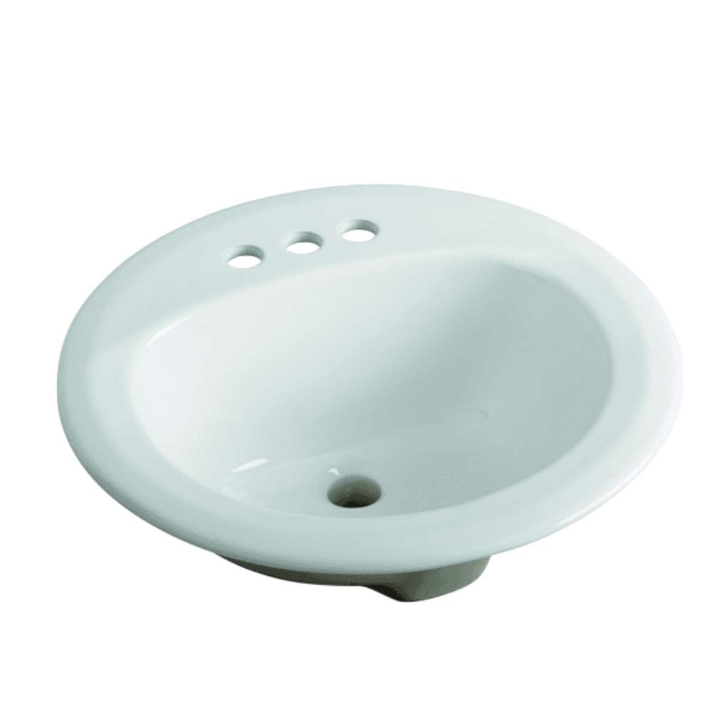 Briggs Ceramic Bathroom Sink Drop-In 19 In. Round, White