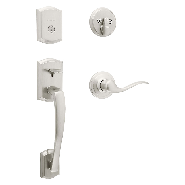 ****Kwikset Prescott Single Cylinder Front Door Satin Nickel Combo