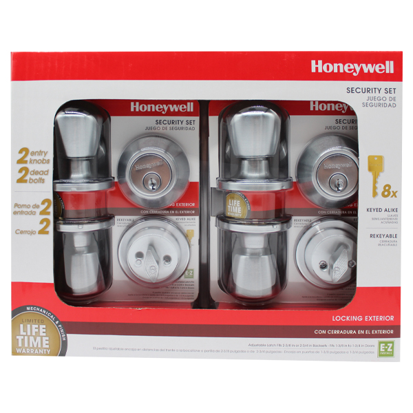 ****Honeywell Tulip Knob Home Security Kit, Satin Chrome