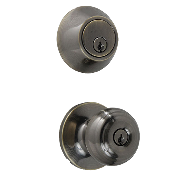 Honeywell Classic Knob Home Security Kit, Antique Brass