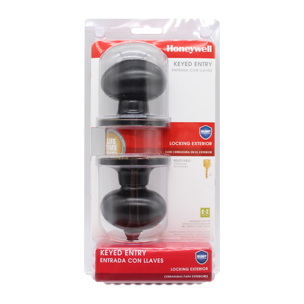 Honeywell Egg Knob Keyed Entry, Oil Rubbed Bronze