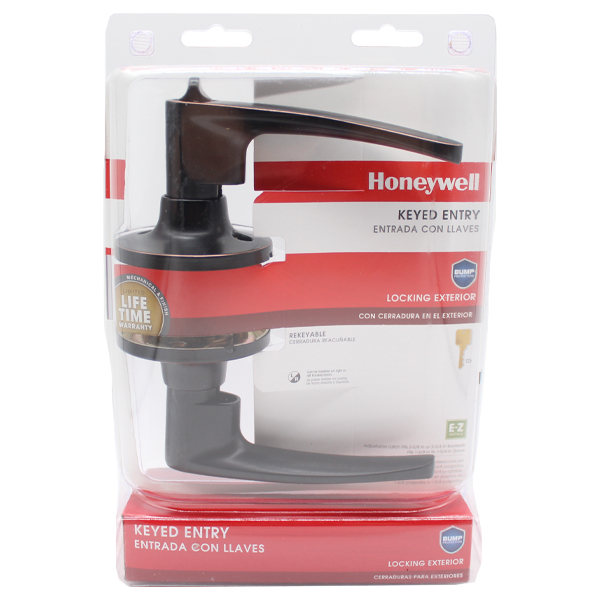 Honeywell Straight Lever Keyed Entry, Oil Rubbed Bronze