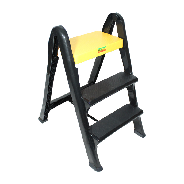 ****Vanyplas Folding Ladder, 2 Step Black / Yellow