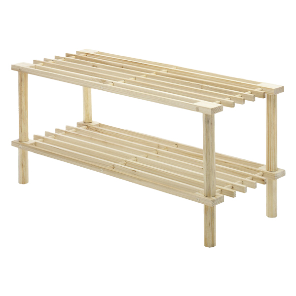 Whitmor 2-Tier Wood Shelf/ Shoe Rack, Natural