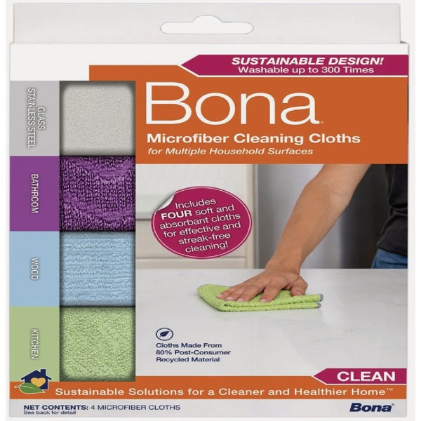 ****Bona Multi-Surface Microfiber Cleaning Cloths 4ct