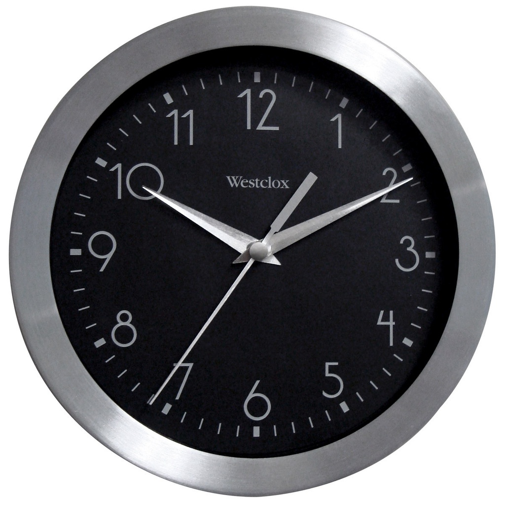 Westclox Aluminum Wall Clock 9 In.