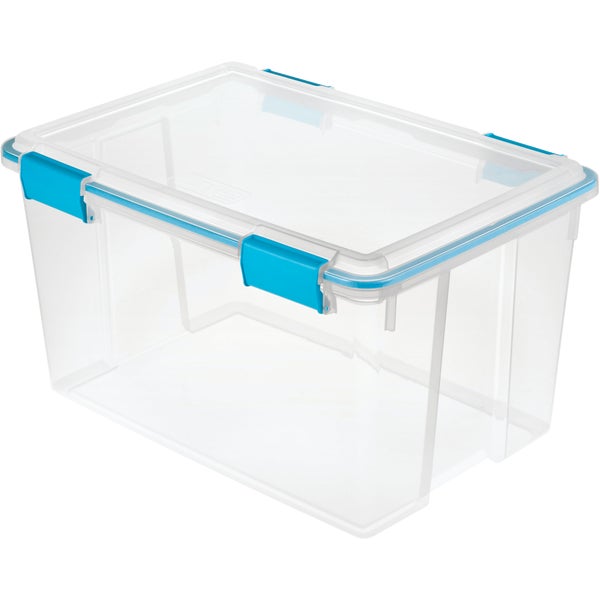 Sterilite 54 Qt Gasket Storage Tote 16 x 12.75 x 22.5 In., Clear