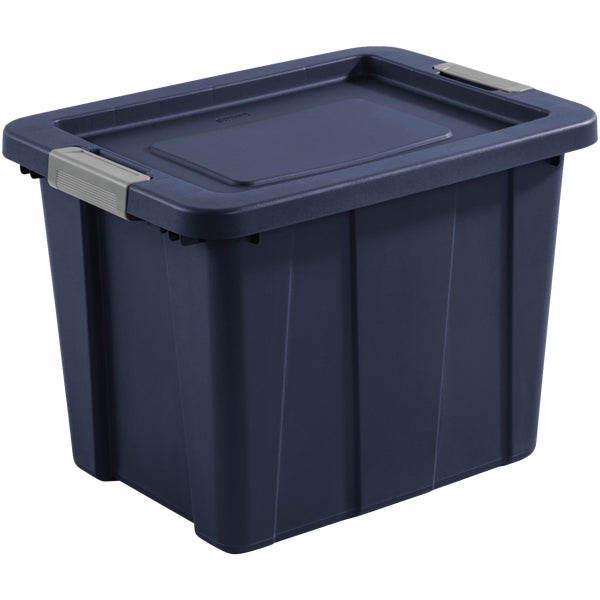 Sterilite Tuff1 18 Gal. Latching Tote 17.25 x 16.5 x 23 In., Dark Indigo with Titanium Latches