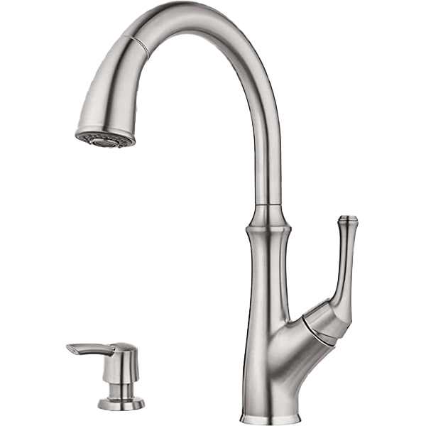 Pfister Tamera 1-Handle Pull-Down Kitchen Faucet With Soap Dispenser, Stainless Steel