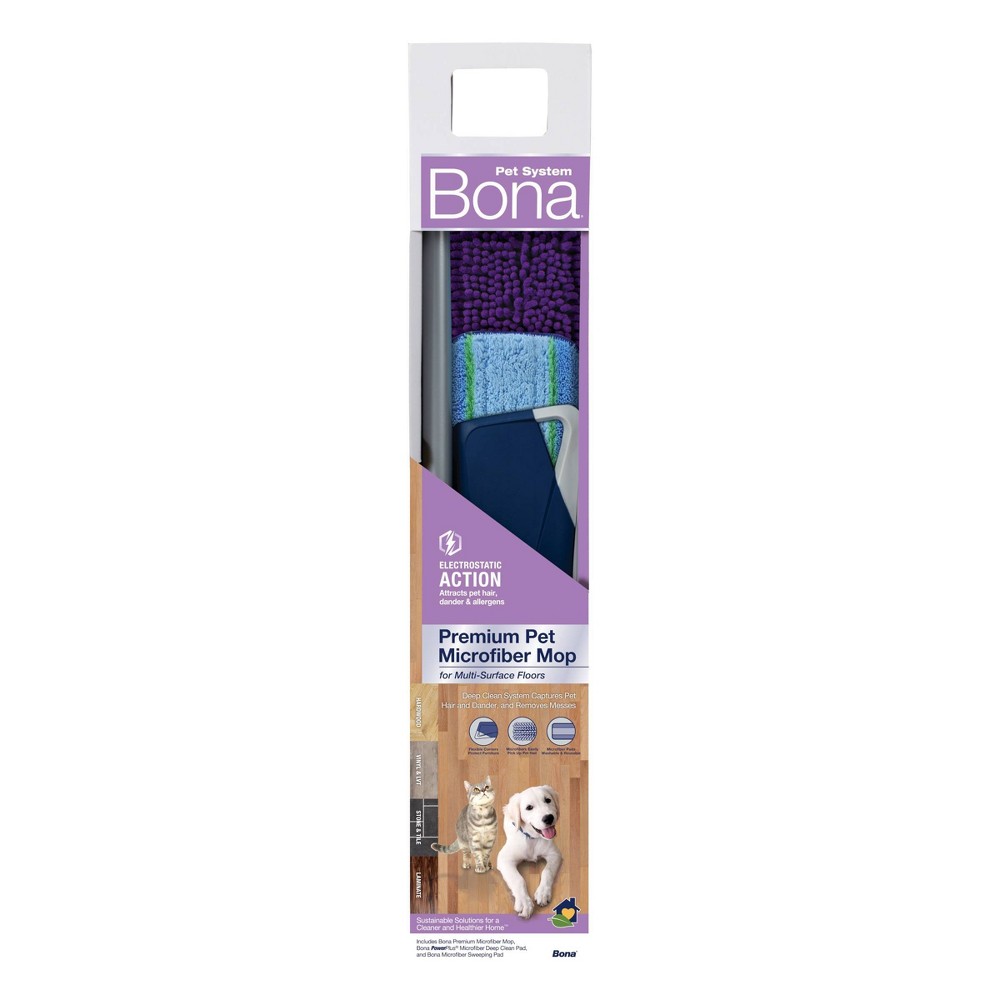 Bona Premium Pet Microfiber Mop with Sweeping Pad