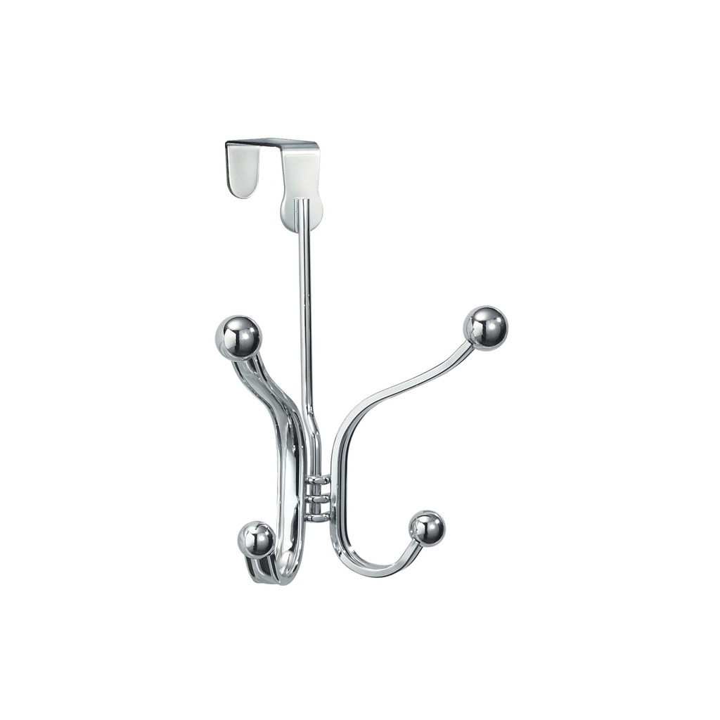 iDesign York Lyra Over-The-Door Quad Hook, Chrome