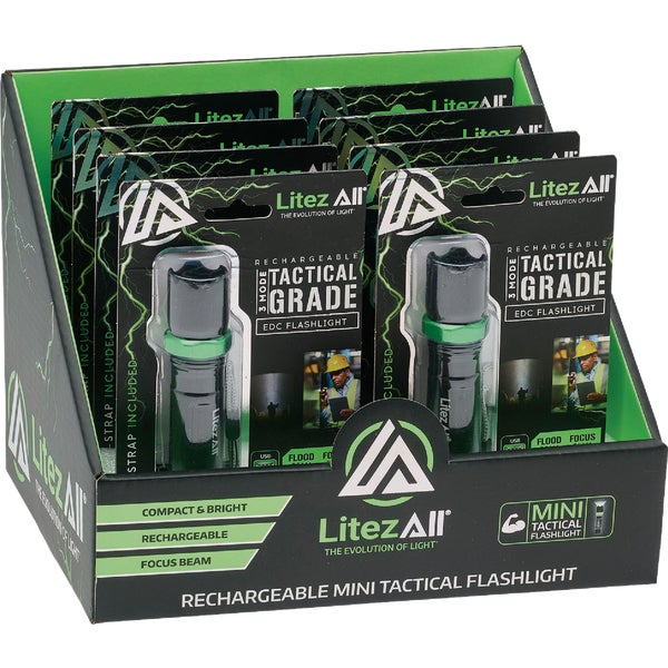 ****LitezAll LED Aluminum 60 Lm. Mini Tactical Rechargeable Flashlight