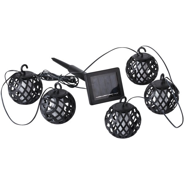 ****Outdoor Expressions 126 In. 5-Light Solar Flame String Light Set