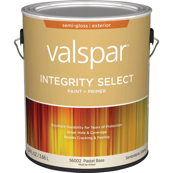 Valspar Integrity Select Semi-Gloss Paint &amp; Primer Exterior Paint, Pastel Base, 1 Gal