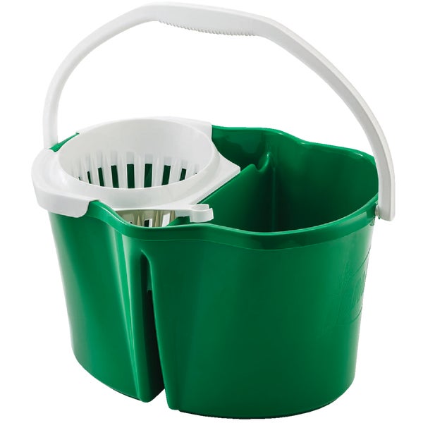 Libman Clean &amp; Rinse Bucket with Wringer 4 Gal., Green