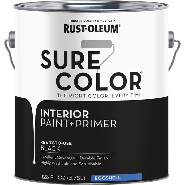 ****Rust-Oleum Sure Color Eggshell Black Interior Wall Paint and Primer, Gallon