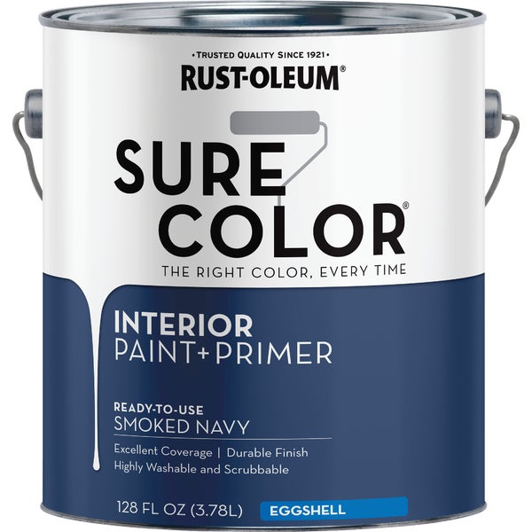 ****Rust-Oleum Sure Color Eggshell Smoked Navy Interior Wall Paint and Primer, Gallon