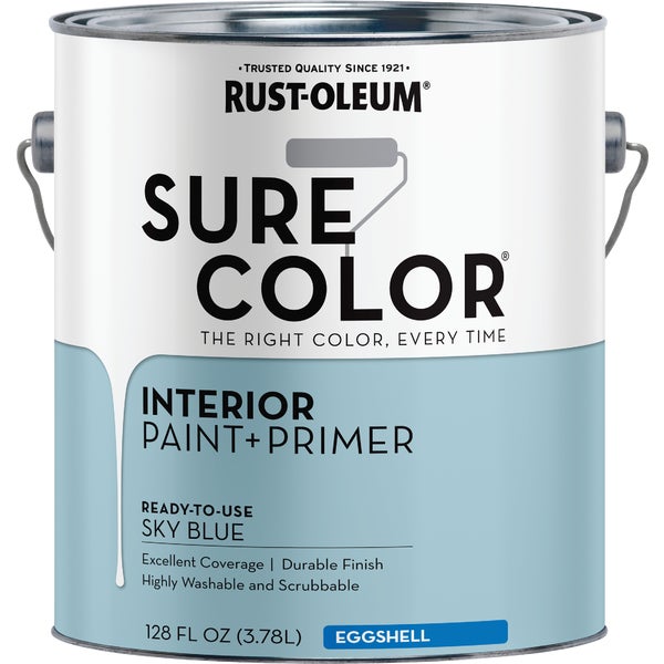 ****Rust-Oleum Sure Color Eggshell Sky Blue Interior Wall Paint and Primer, Gallon