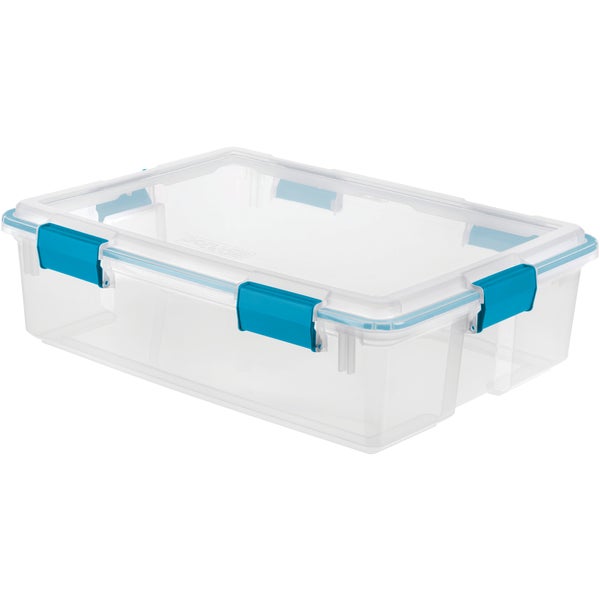 Sterilite 37 Qt Gasket Storage Tote 18 x 7 x 24 In., Clear