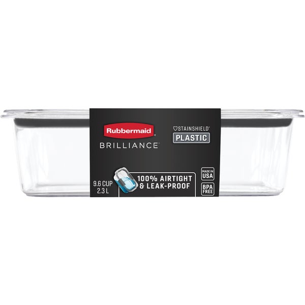 Rubbermaid Brilliance Rectangle Food Storage Container 9.6 C. Clear