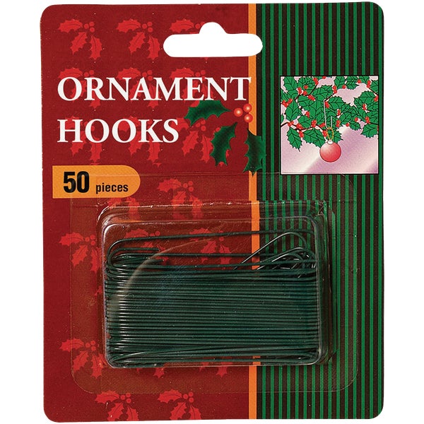 Gerson Ornament Hooks 2-1/2 In. Green (50-Pack)