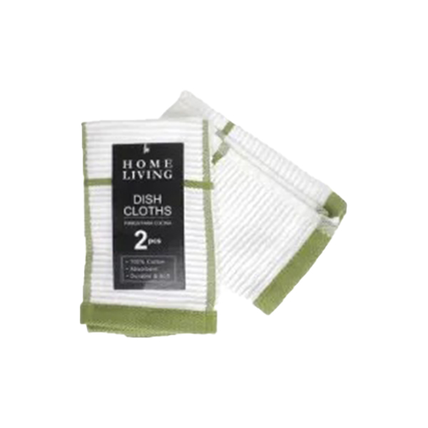 Home Living Kitchen Dish Towel Set White/Green