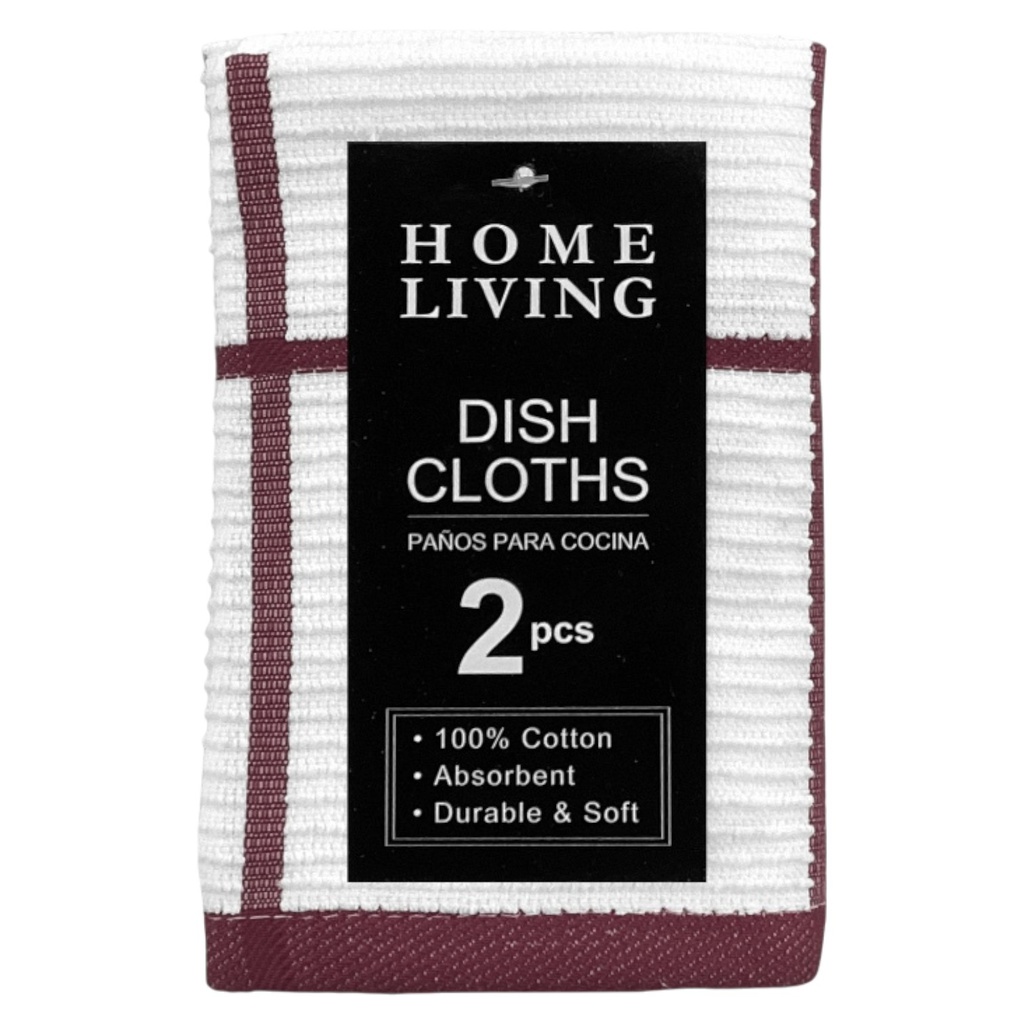 Home Living Kitchen Dish Towel Set Burgundy