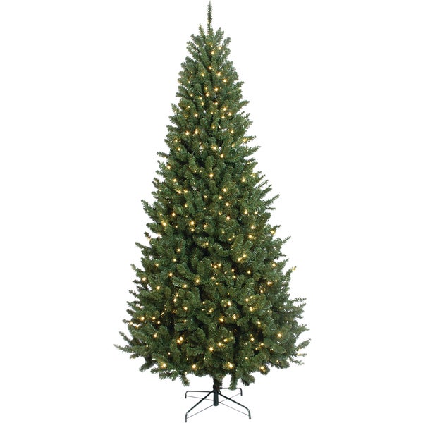 Caffco Montana Ridge 9 Ft Pine Quick Connect Prelit Artificial Christmas Tree, 720-Bulb Warm White LED
