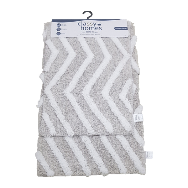 Classy Homes Bath Mat Set Sliver