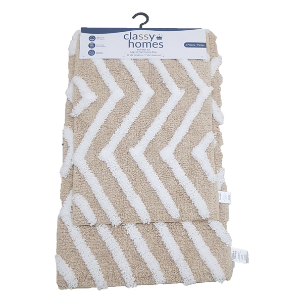 Classy Homes Bath Mat Set Beige