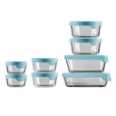 Anchor Hocking 16pc Glass Food Storage Set w/ Trueseal Lids Clear/Mineral Blue