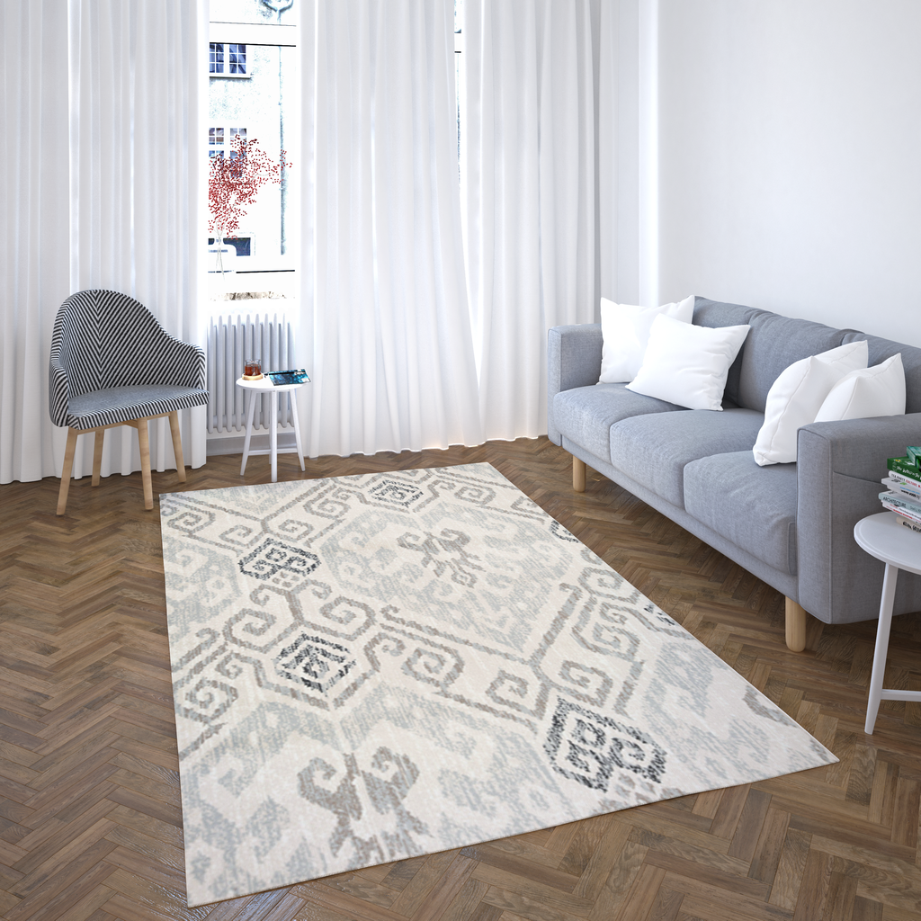 L'Baiet Rugs Grey Geometric 4'x6'