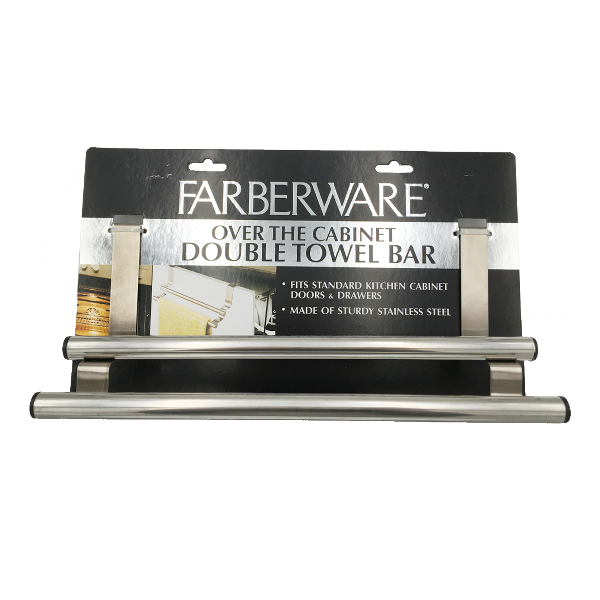 Farberware Over-Cabinet Double Towel Bar 11.8in