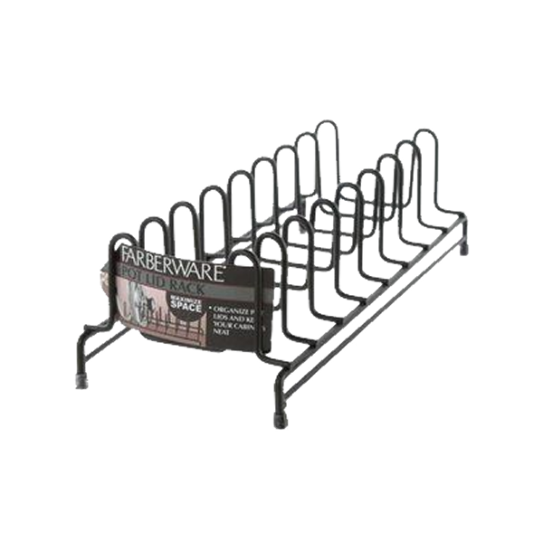 Farberware Pot Lid Rack 13.4 x 5.9 x 4.3in, Metallic Grey