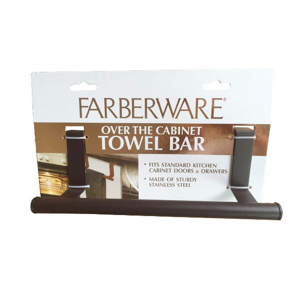 Farberware Over-the-Cabinet Large Towel Bar 14.2 x 3.5 x 2.8in, Bronze