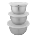 Bombay 6pc Bowls with Lids .8, 1, 1.5 Qt, Stainless Steel