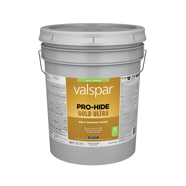 Valspar Pro Hide Gold Ultra Zero VOC Satin Interior Paint, Clear Base, 5 Gal.