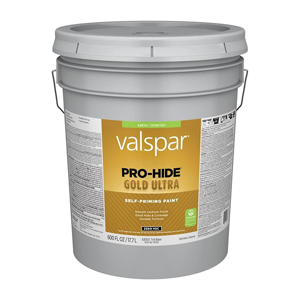 Valspar Pro-Hide Gold Ultra Zero VOC Satin Interior Wall Paint, Tint Base, 5 Gal.