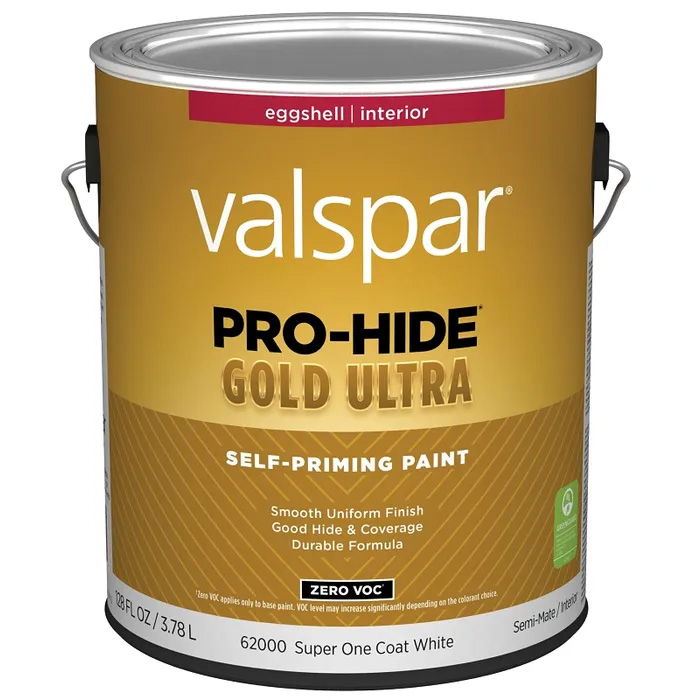 ****Valspar Pro-Hide Gold Ultra Zero VOC Latex Eggshell Interior Wall Paint, Super-One Coat White, 1 Gal.