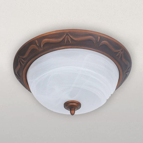 Royal Homes Interior Flush Mount Ceiling Light 2xE27 40W, Rose Wood Finish