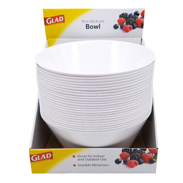 ****Glad Melamine Salad Bowl 10in, White