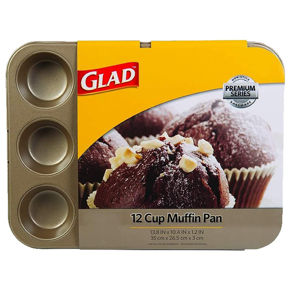 ****Glad Prem 12-Cup Muffin Pan 13.8x10.4in, Gold