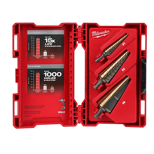 ****Milwaukee Cobalt Step Bit Kit, 3-Piece Set