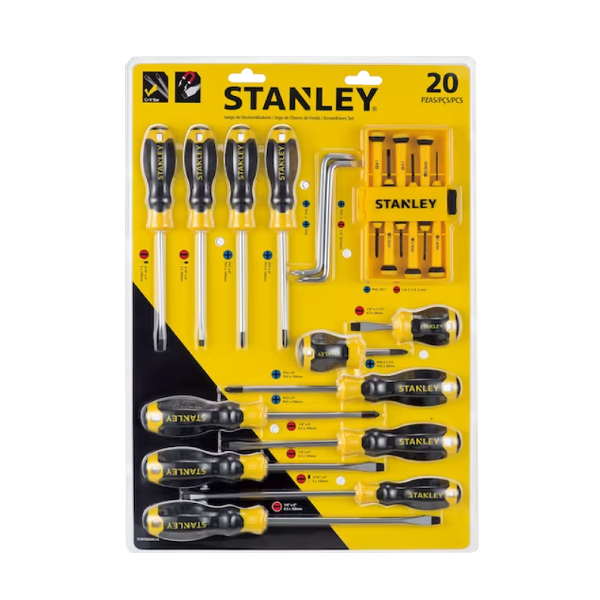 Stanley CushionGrip Screwdrivers - Set of 20