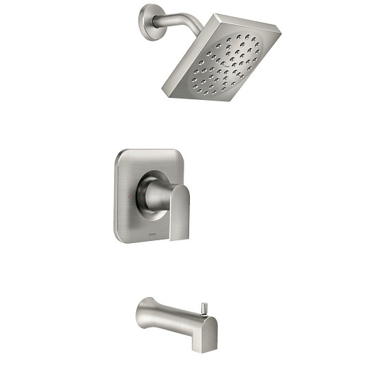 Moen Genta Single-Handle 1-Spray Tub and Shower Faucet Spot Resist Brushed Nickel