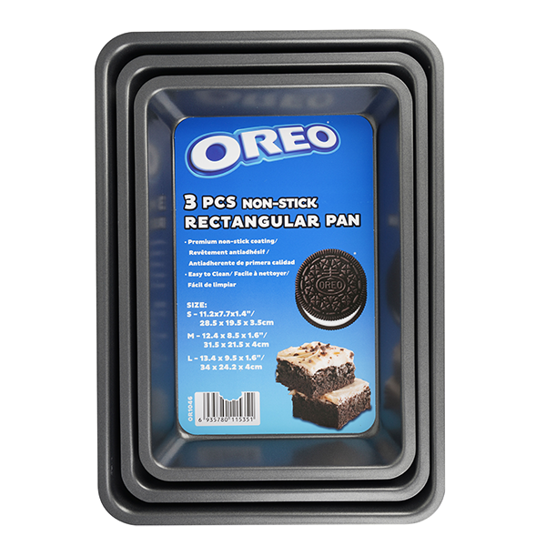 ****Oreo Set of 3 Rectangular Baking Pans