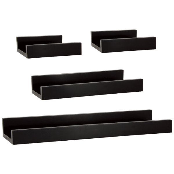 Kenneth Cole Wooden Wall Shelf 3-pack, Black