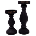 Kenneth Cole Candle Holders, Black - 2pc Set